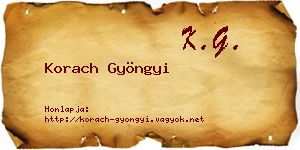 Korach Gyöngyi névjegykártya