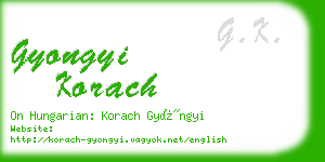 gyongyi korach business card